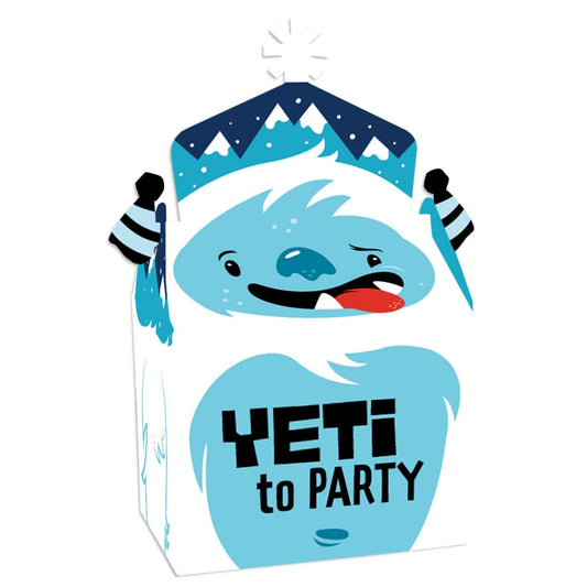 Yeti to Party - Treat Box Party Favors - Abominable Snowman Party or Birthday Party Goodie Gable Boxes - Set of 12