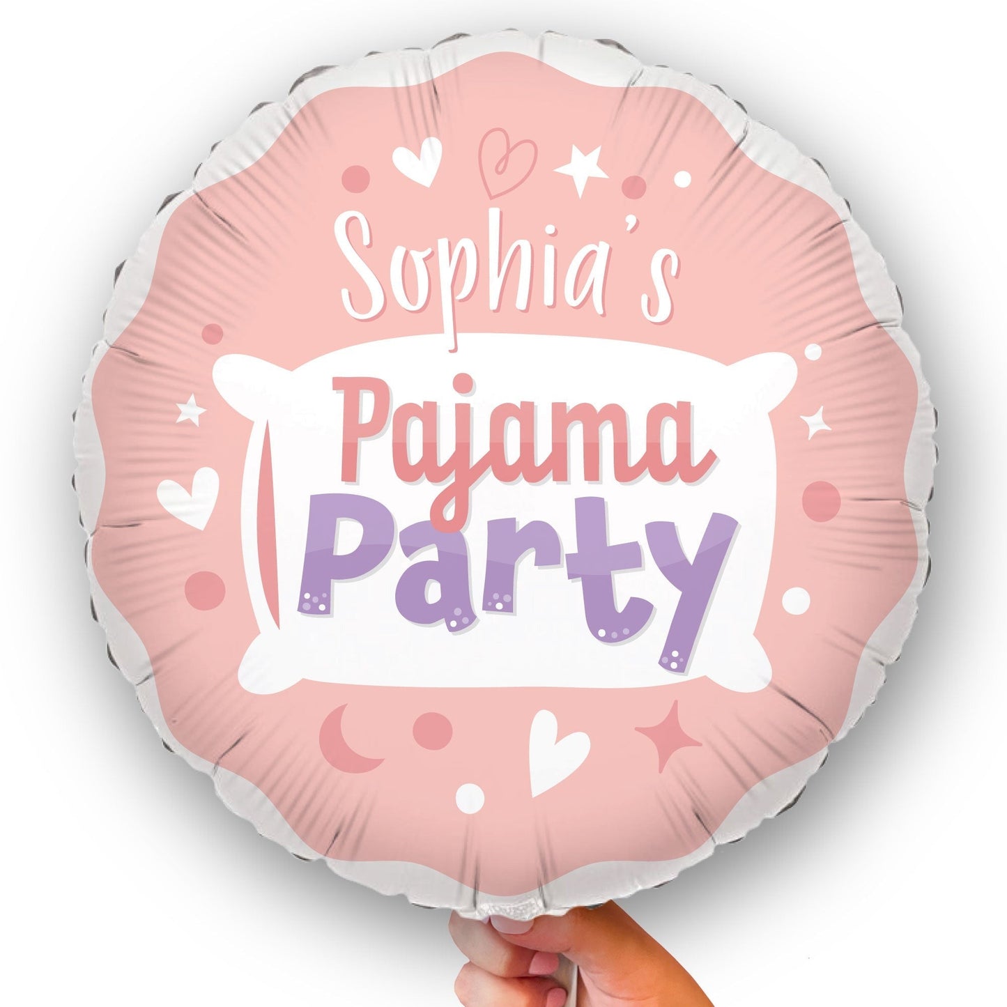 Custom Text Balloon - Pajama Party - Double Sided - 1 Ct