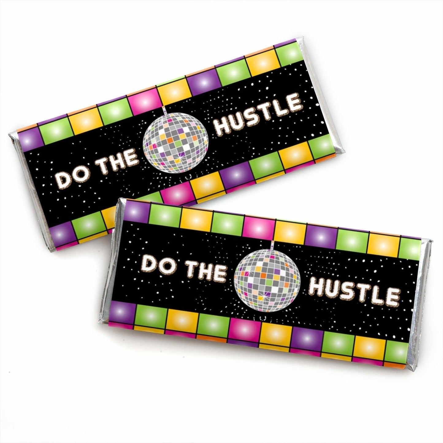 70's Disco - Candy Bar Wrapper 1970s Party Favors - Set of 24