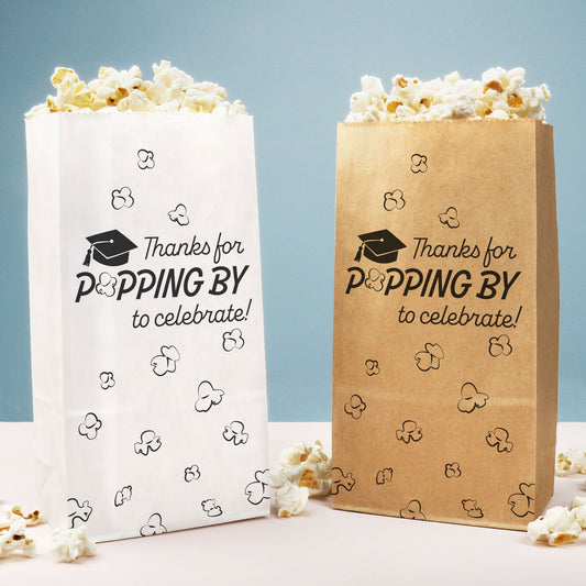 Popcorn Bags - Black and Gold Grad - 25 Ct