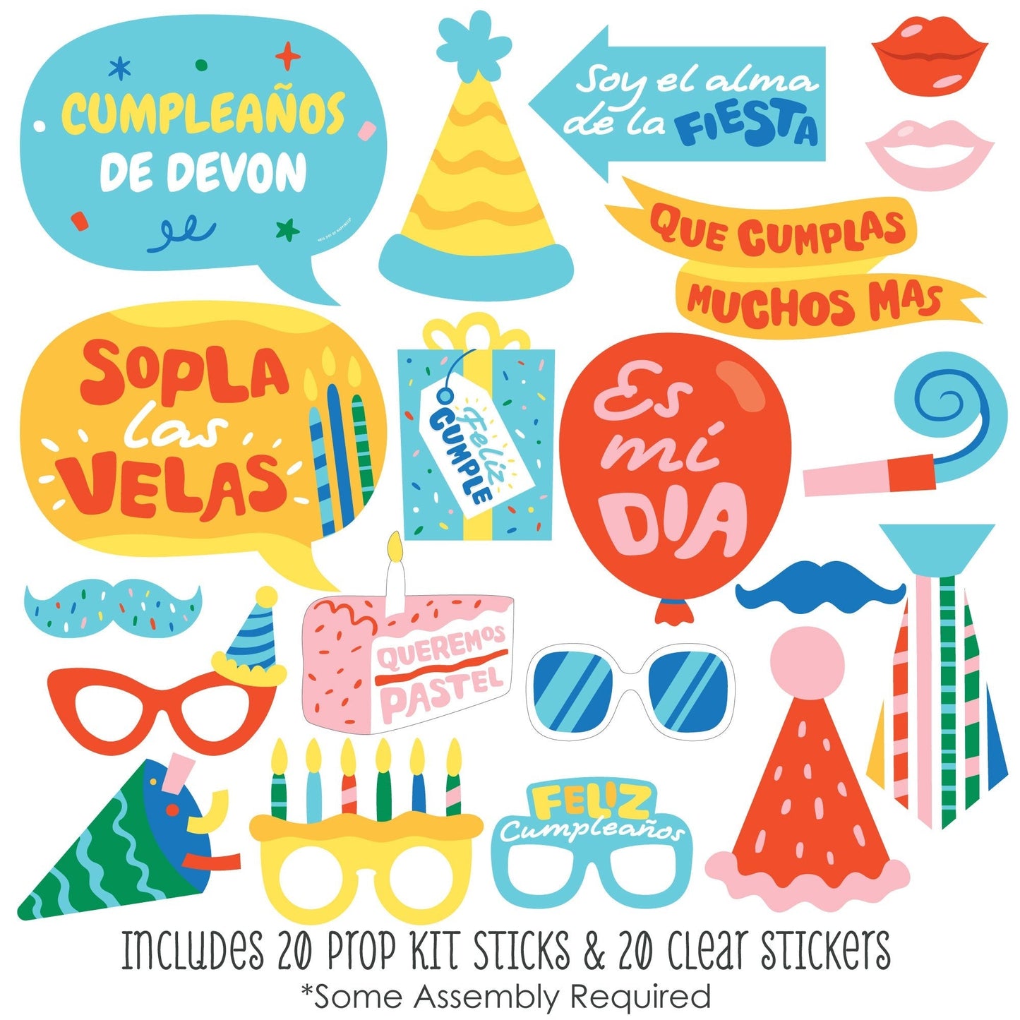 Feliz Cumpleanos Personalized Photo Props