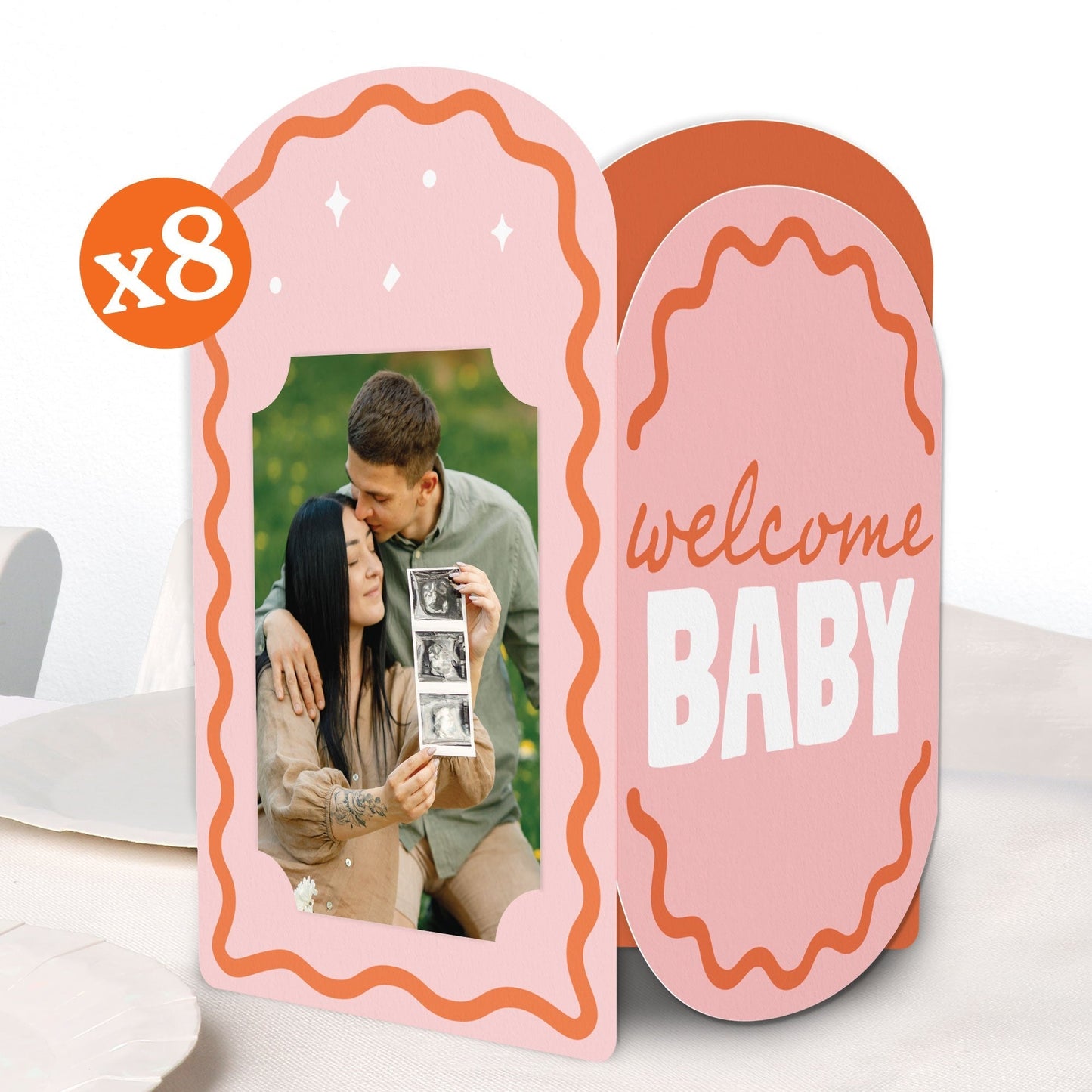 Wavy Baby Shower Photo Centerpieces - 8 Ct