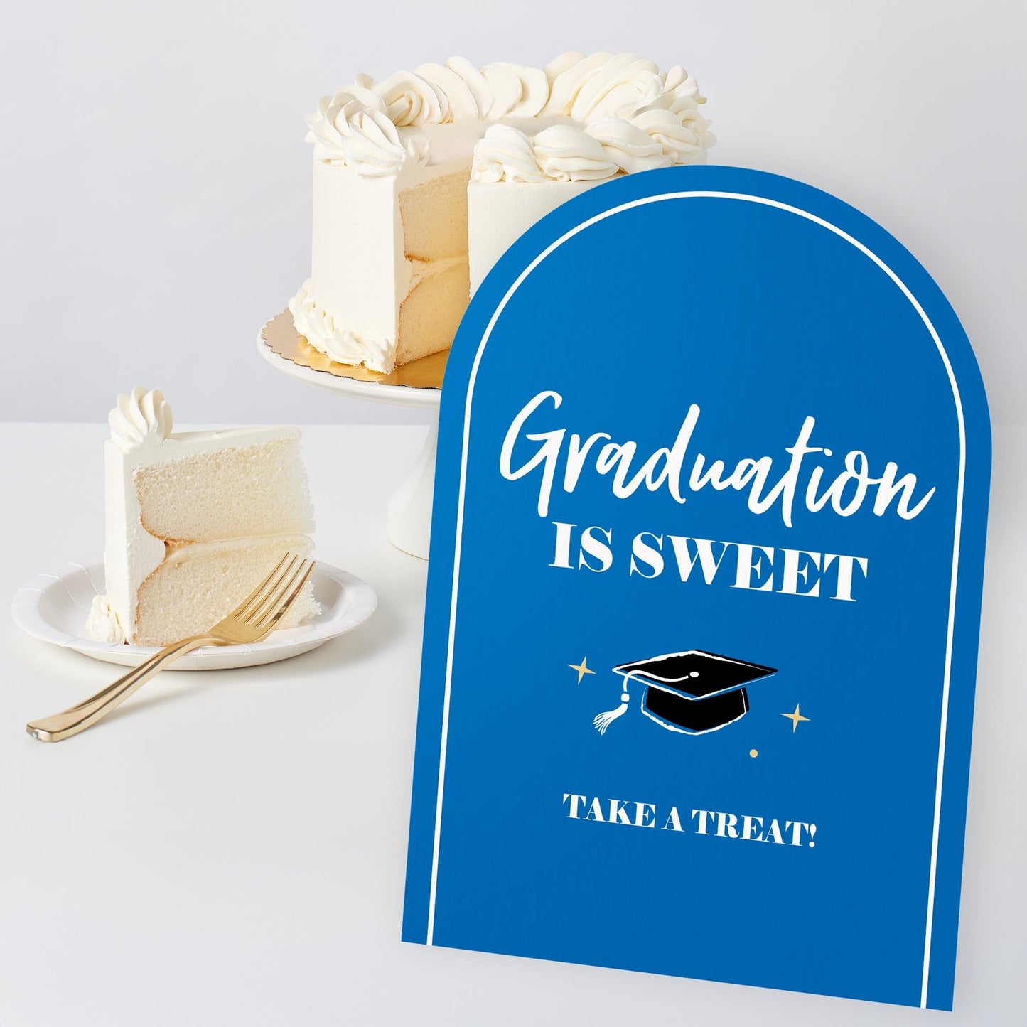 Blue Graduation Party Signs Set - 6 Ct