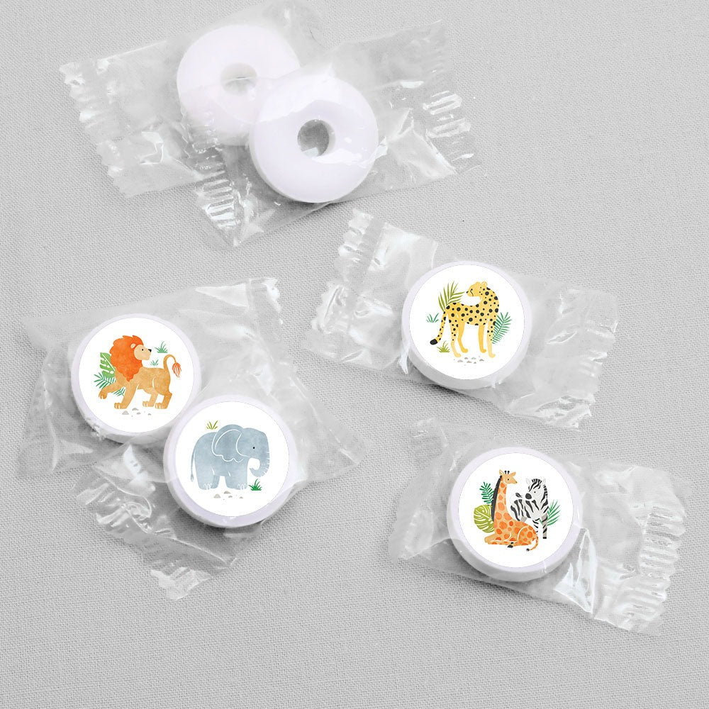 Safari Animals Candy Stickers - 1 Sheet of 108