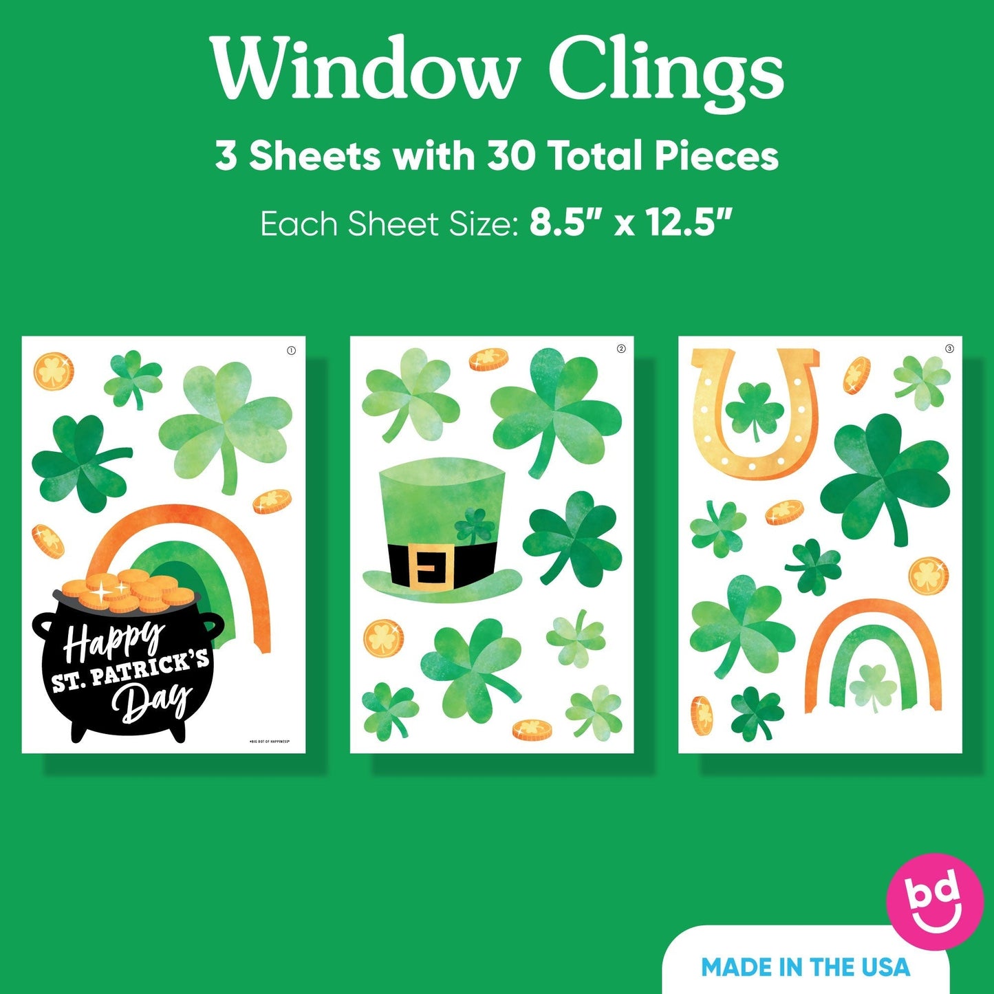 St. Patrick’s Day Window Clings