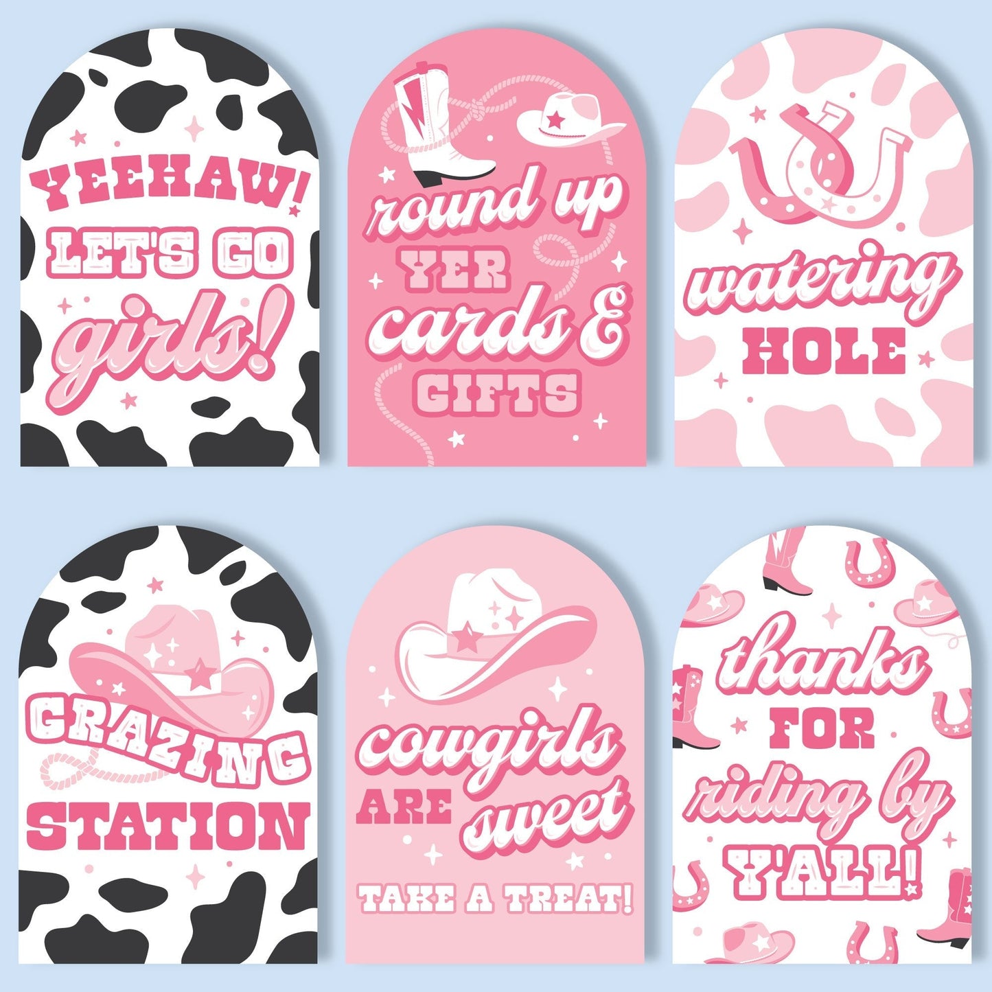 Rodeo Cowgirl Party Signs Set - 6 Ct