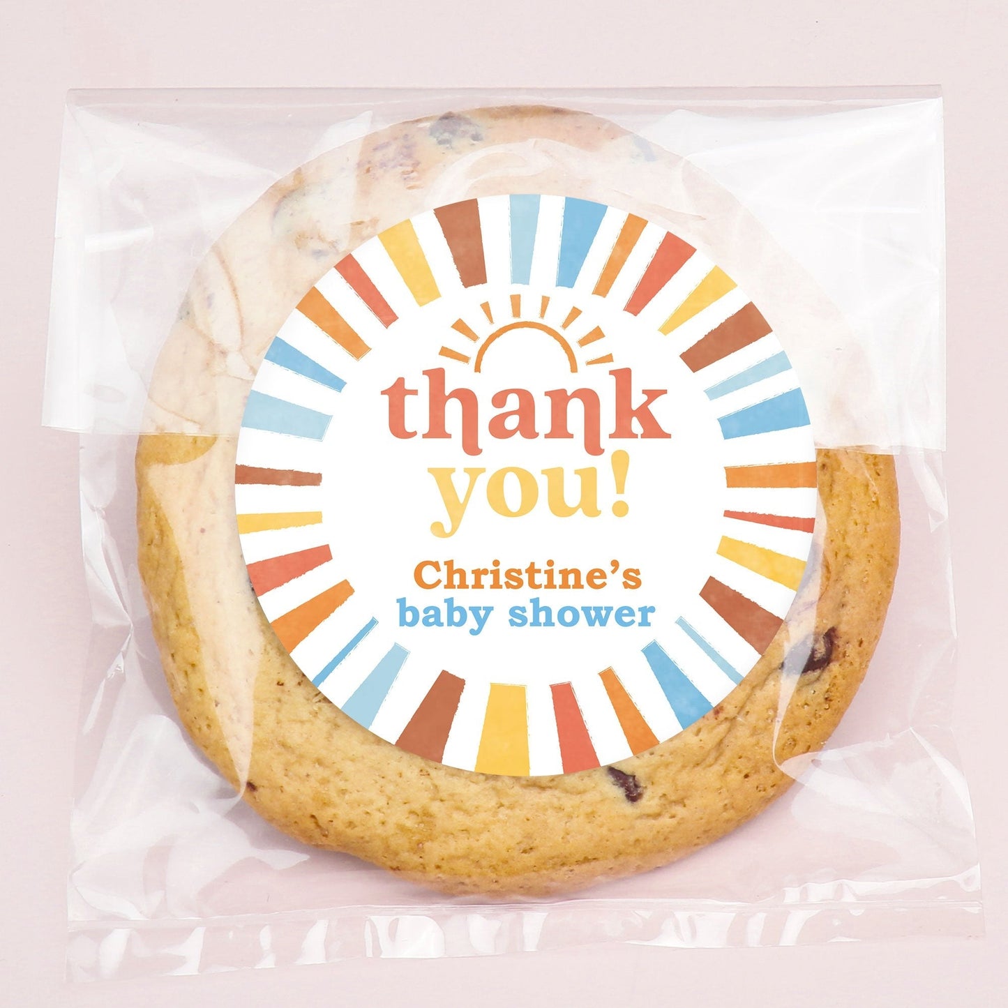 Custom Text Stickers & Clear Cookie Bags - Here Comes The Son