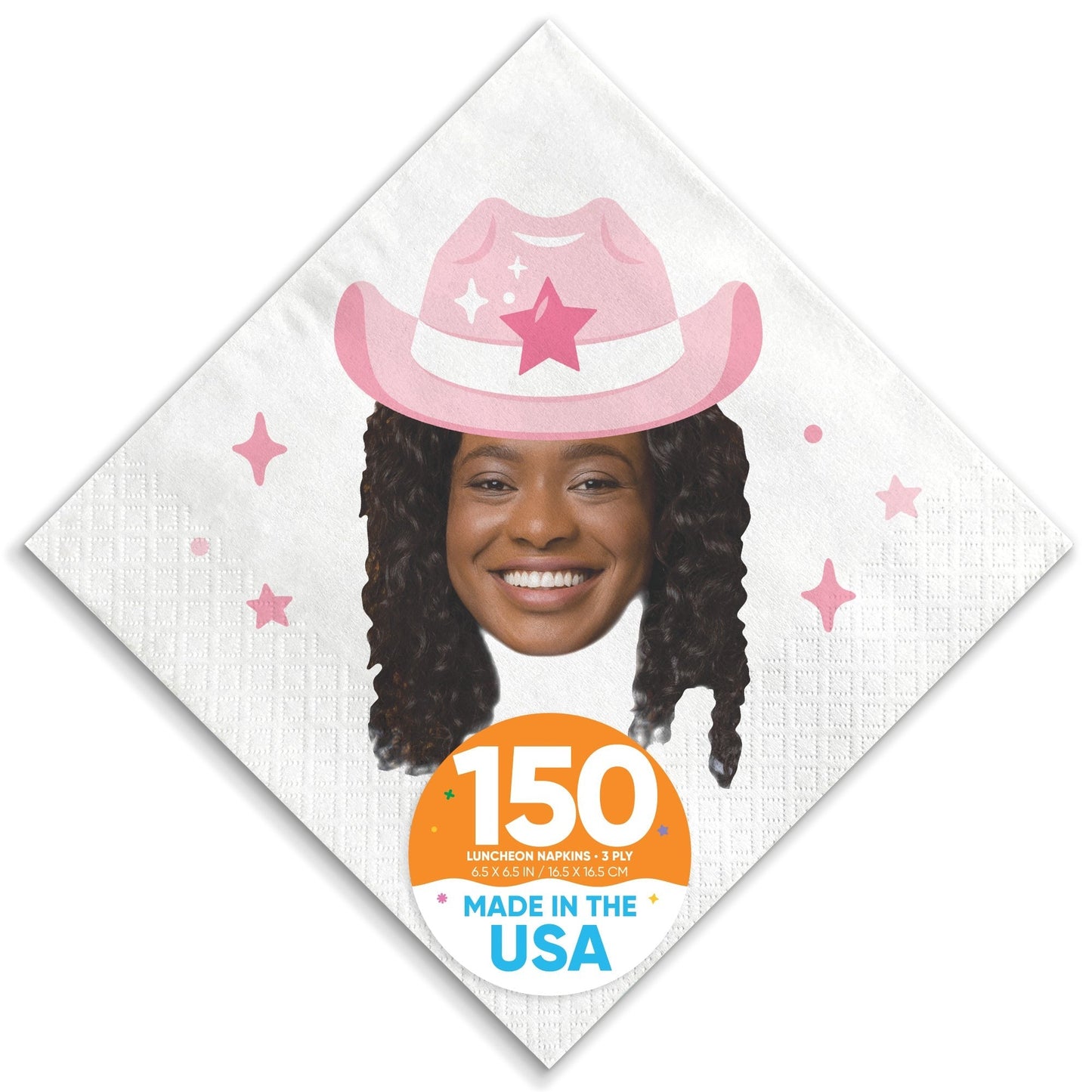 Custom Face Napkins - Rodeo Cowgirl