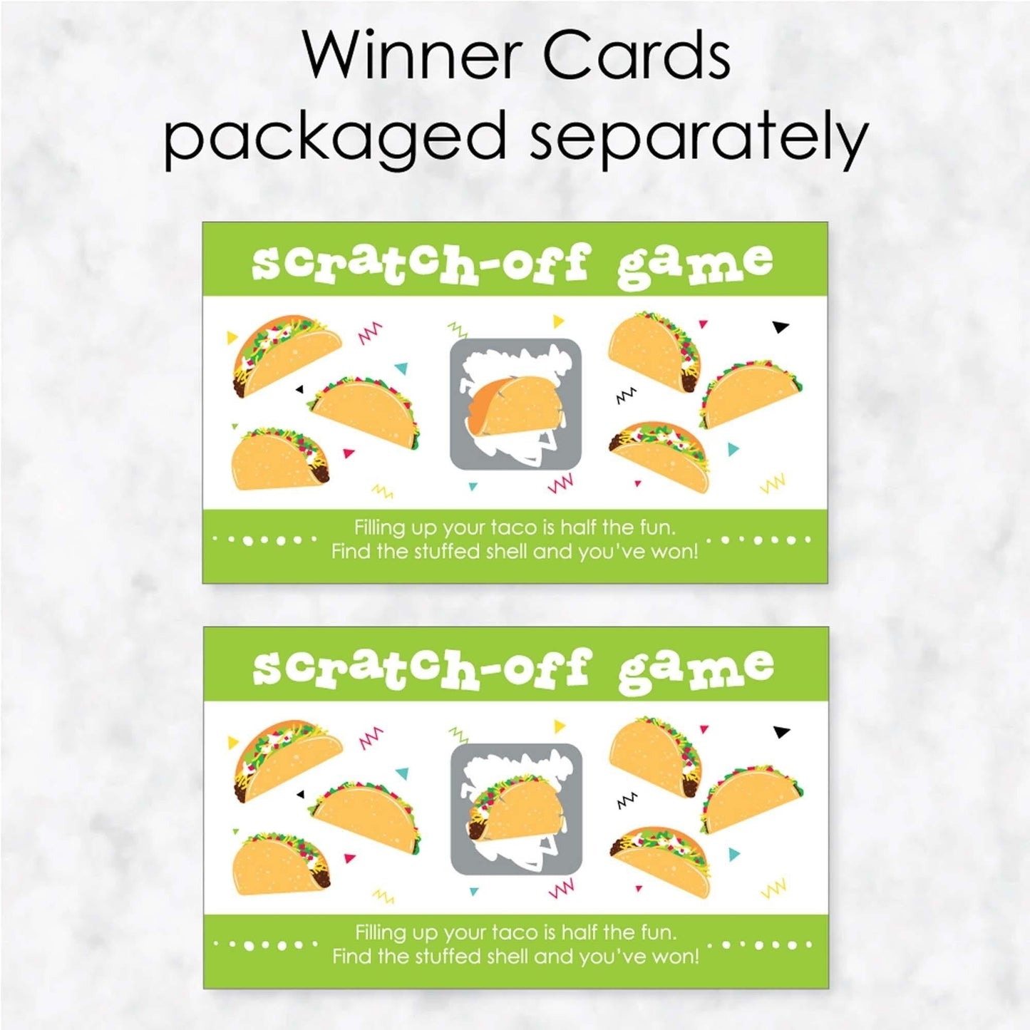 Taco 'Bout Fun - Mexican Fiesta Game Scratch Off Cards - 22 ct