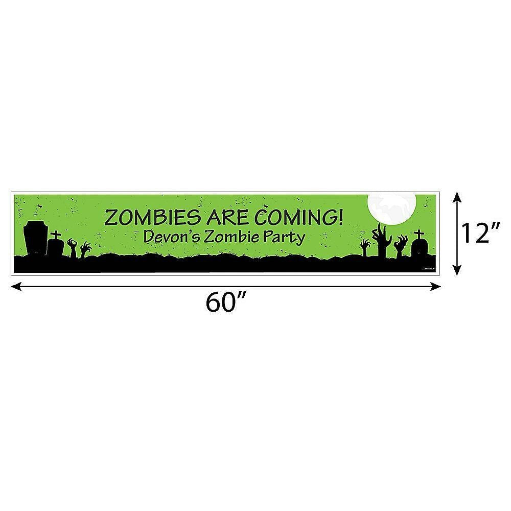 Zombie Zone - Personalized Halloween or Birthday Zombie Crawl Party Banner