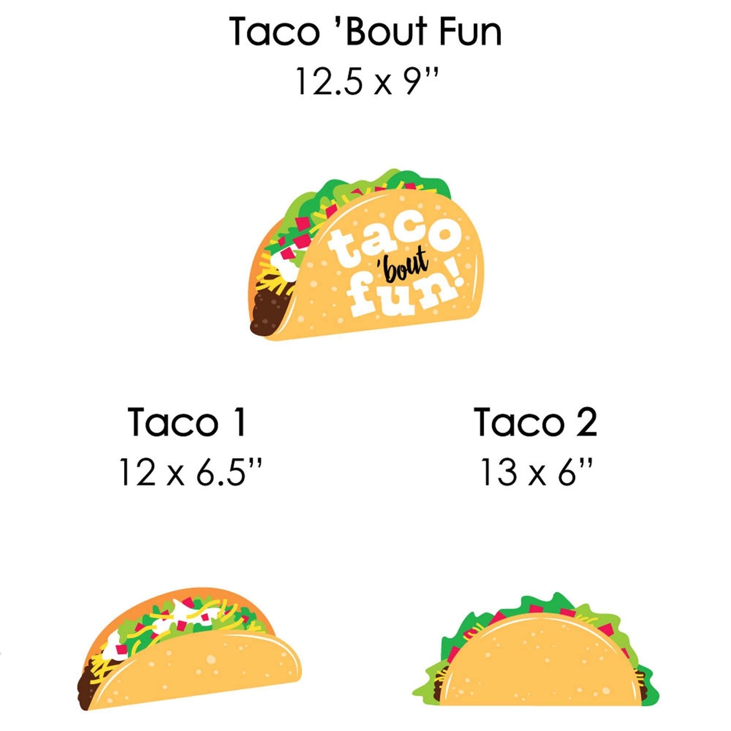 Taco 'Bout Fun - Lawn Decorations - Outdoor Mexican Fiesta Yard Decorations - 10 Piece