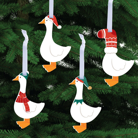 Christmas Silly Goose Tree Ornaments - 12 Ct