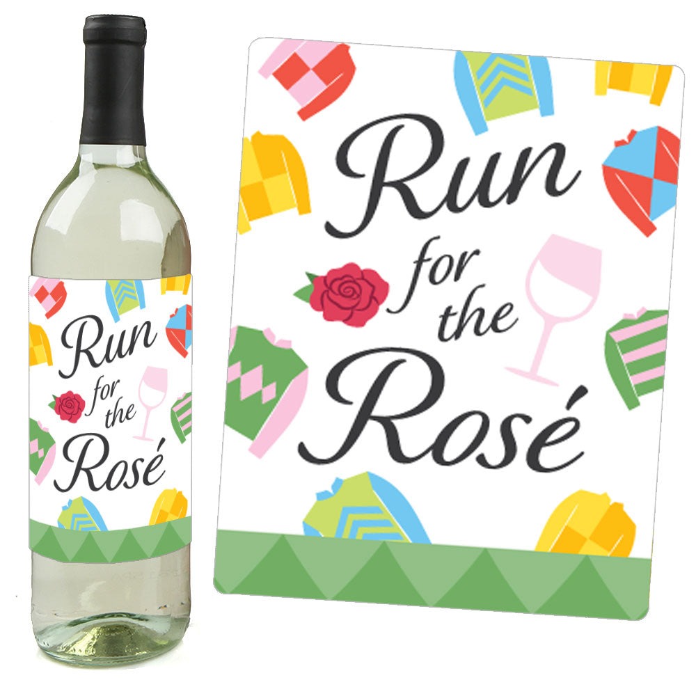 Derby Horse Race Wine Bottle Stickers - 4 Ct