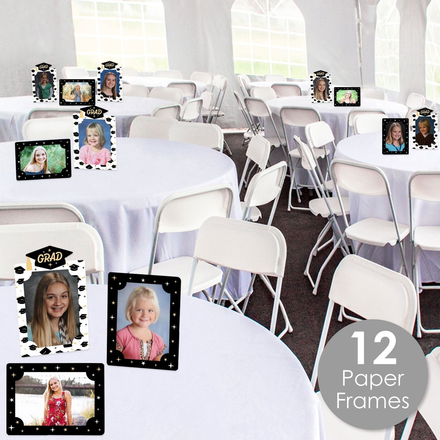 Goodbye High School, Hello College - Graduation Party 4x6 Picture Display - Paper Photo Frames - Set of 12