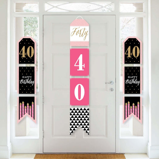 Chic 40th Birthday Indoor Door Decor