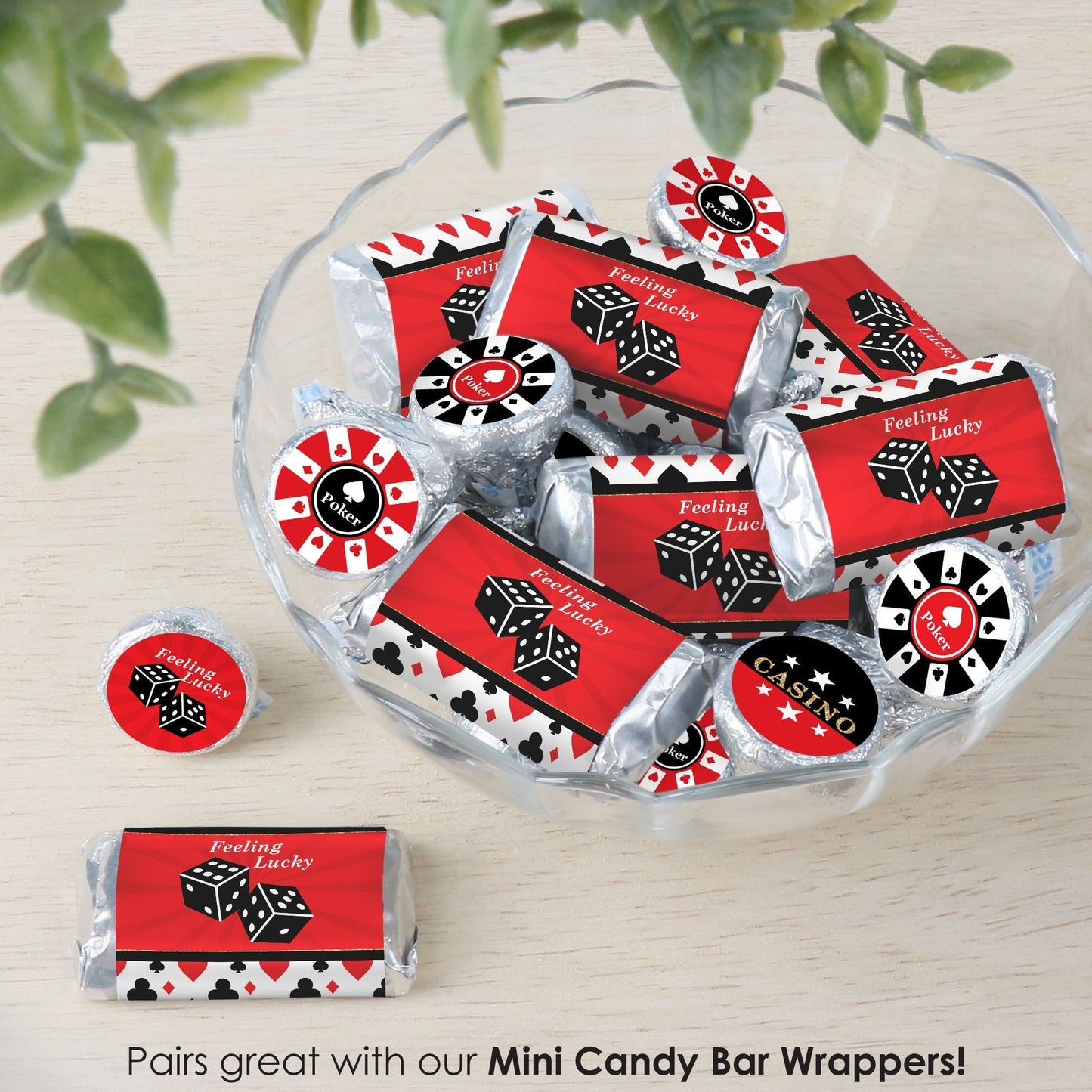Las Vegas - Casino Party Small Round Candy Stickers - Party Favor Labels - 324 Count