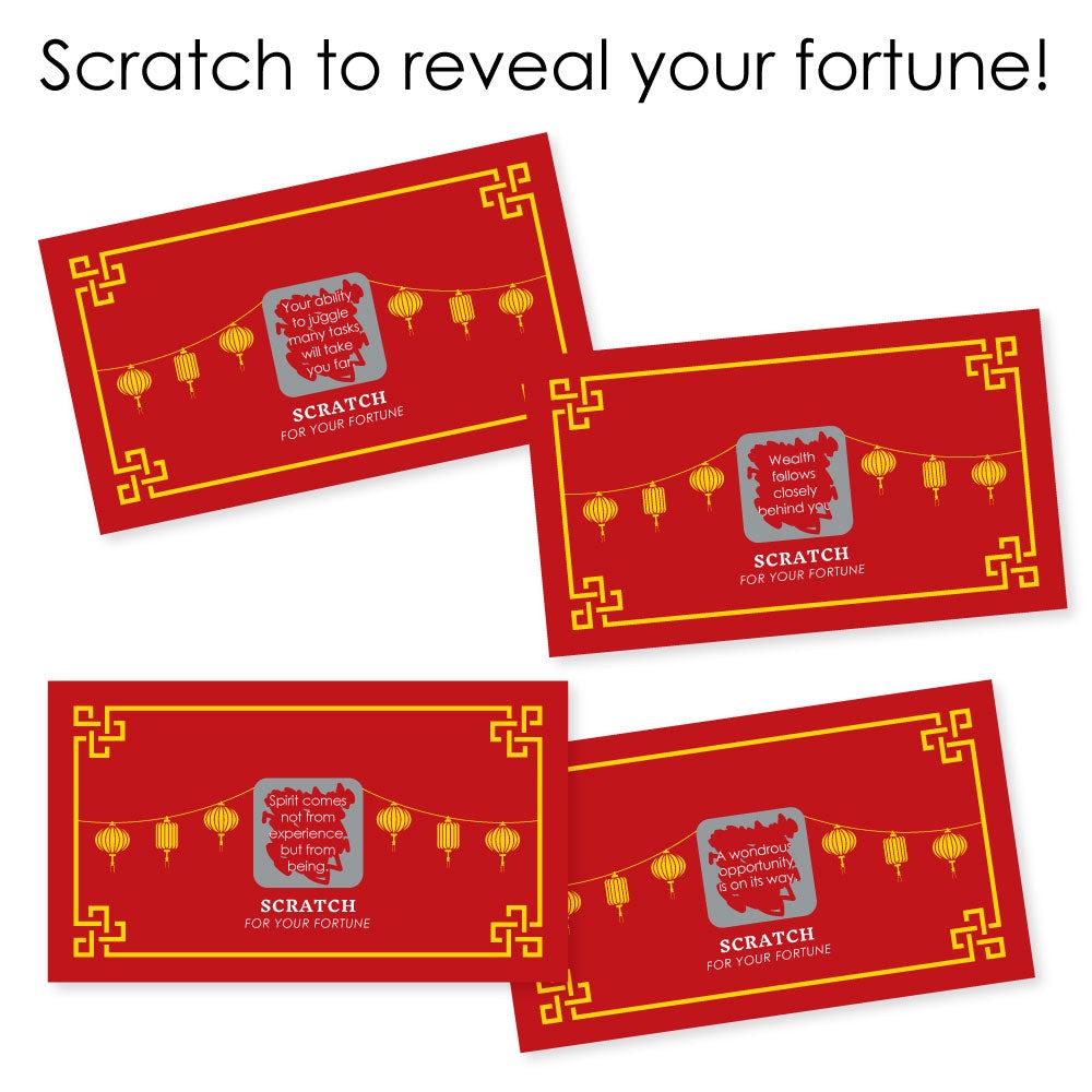 Chinese New Year - 2026 Year of the Horse Game Scratch Off Fortune Cards - 22 Count