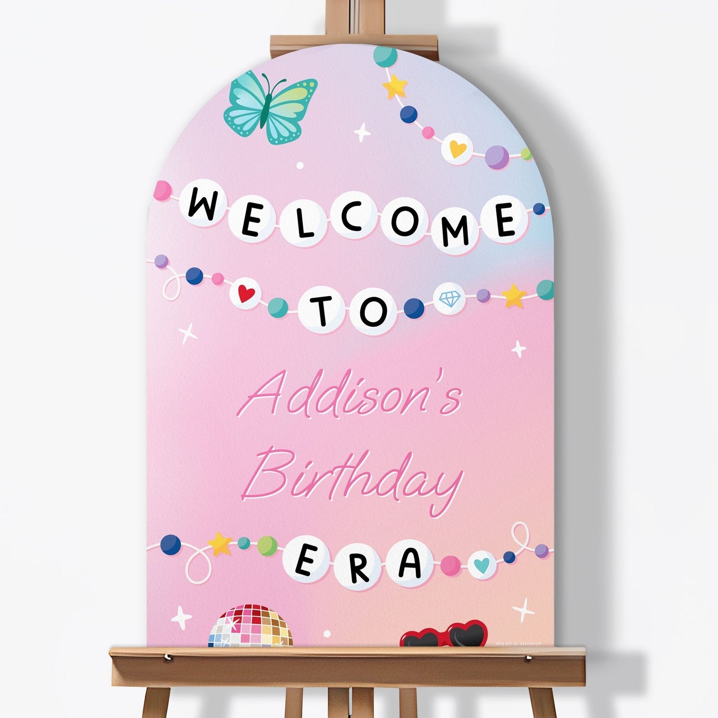 Custom Text In My Party Era Birthday Welcome Sign