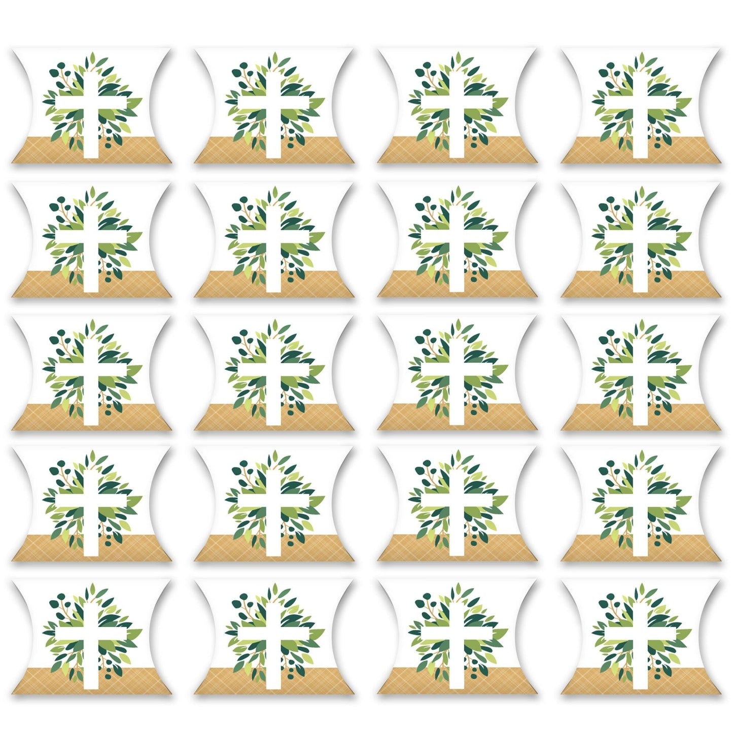 Elegant Cross - Favor Gift Boxes - Religious Party Petite Pillow Boxes - Set of 20