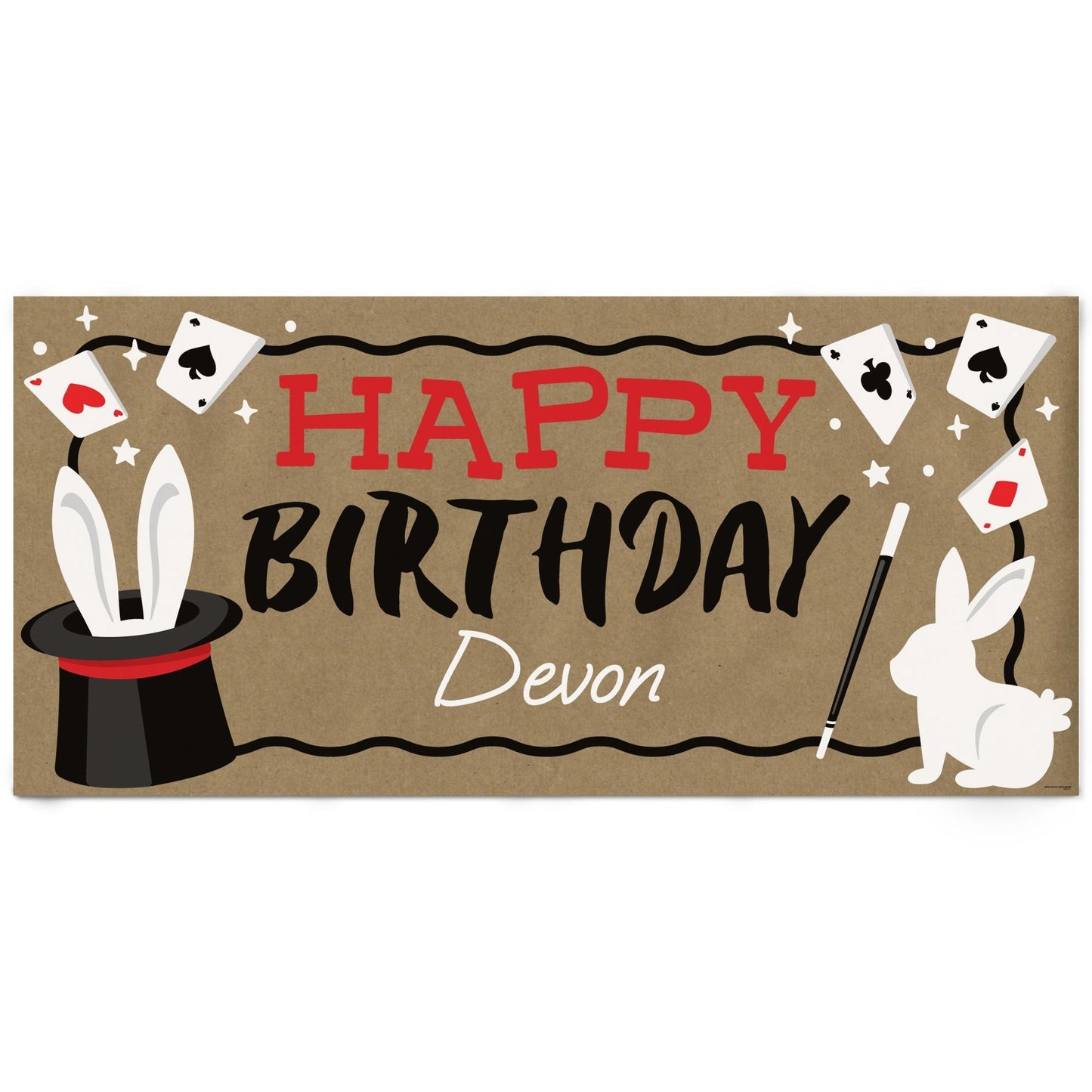 Custom Text Magic Show Birthday Kraft Banner