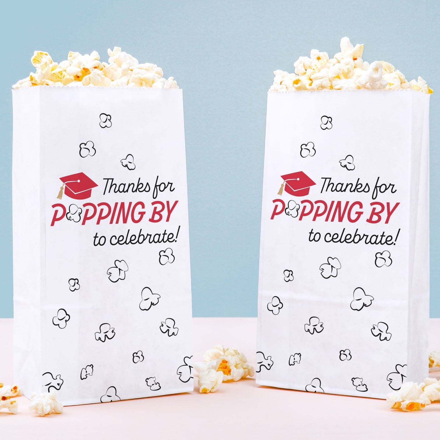 Popcorn Bags - Red Grad - 25 Ct