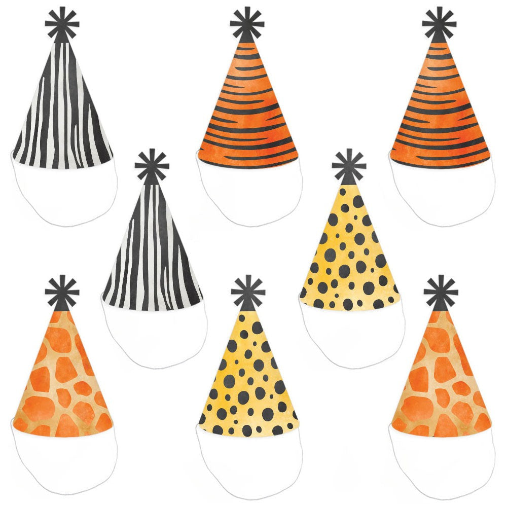 Safari Animal Prints Cone Party - Set of 8 (Standard Size)