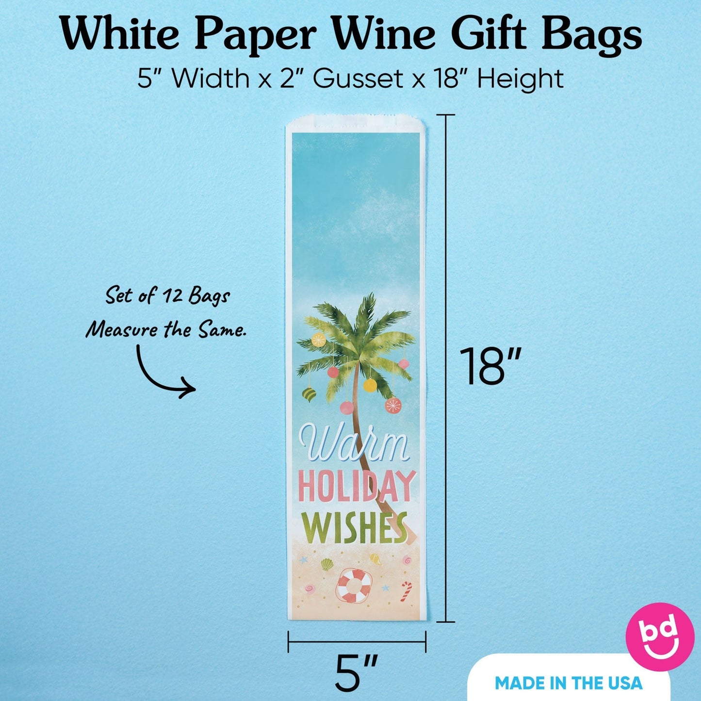 Wine Bags - Beach Christmas