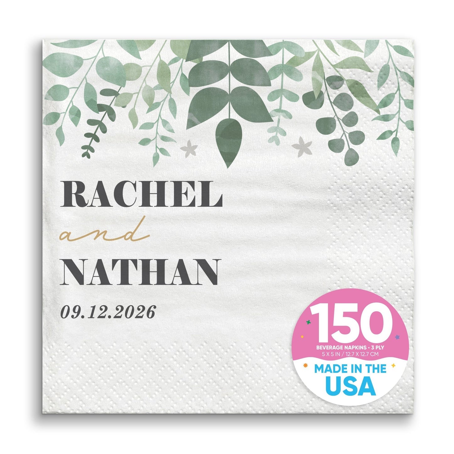 Custom Text - Boho Botanical Bridal Napkins