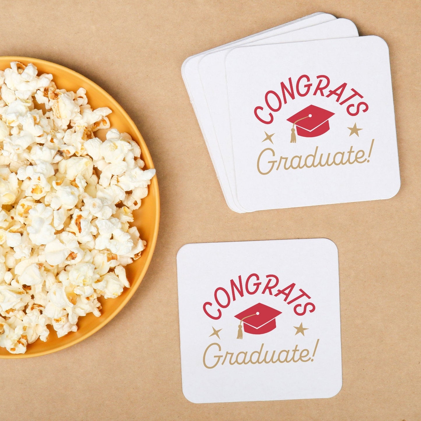 Drink Coasters - Red Congrats Graduate - 25 Ct