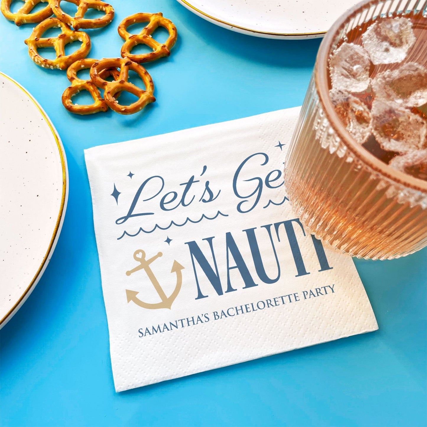 Custom Text Napkins - Let's Get Nauti
