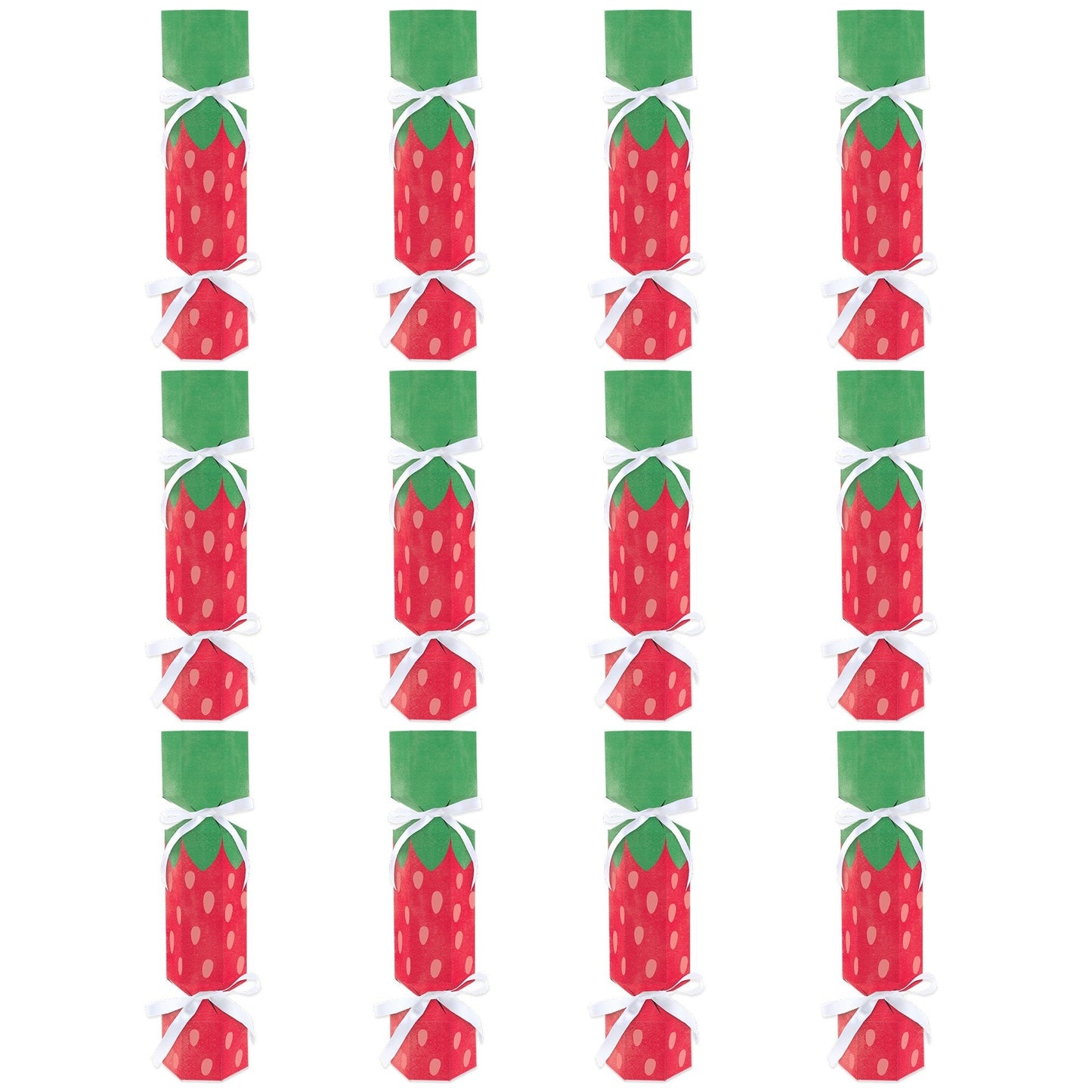 Berry Sweet Strawberry - No Snap Fruit Themed Birthday Party or Baby Shower Party Table Favors - DIY Cracker Boxes - Set of 12