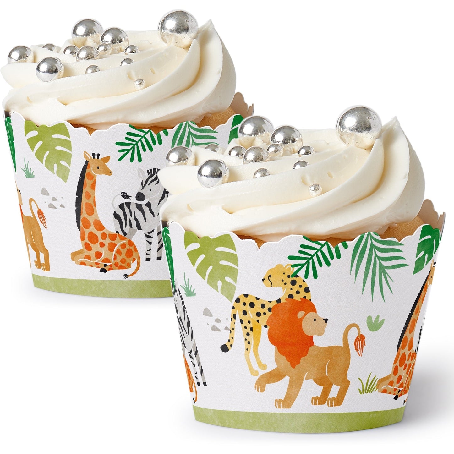 Safari Animals Cupcake Wrappers - 12 Ct