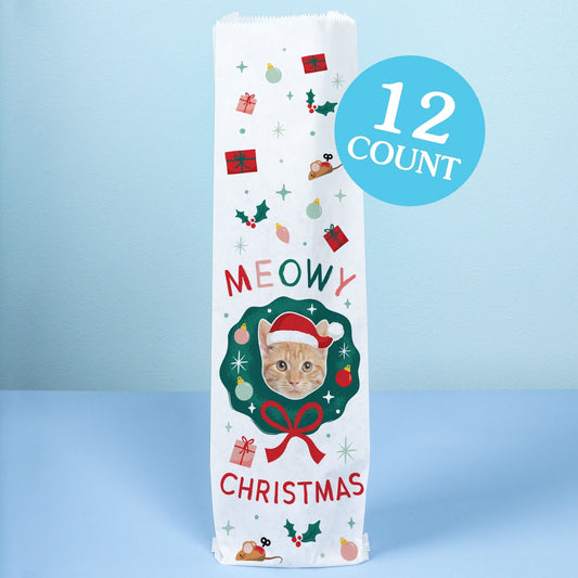Custom Face Wine Bags - Cat Christmas