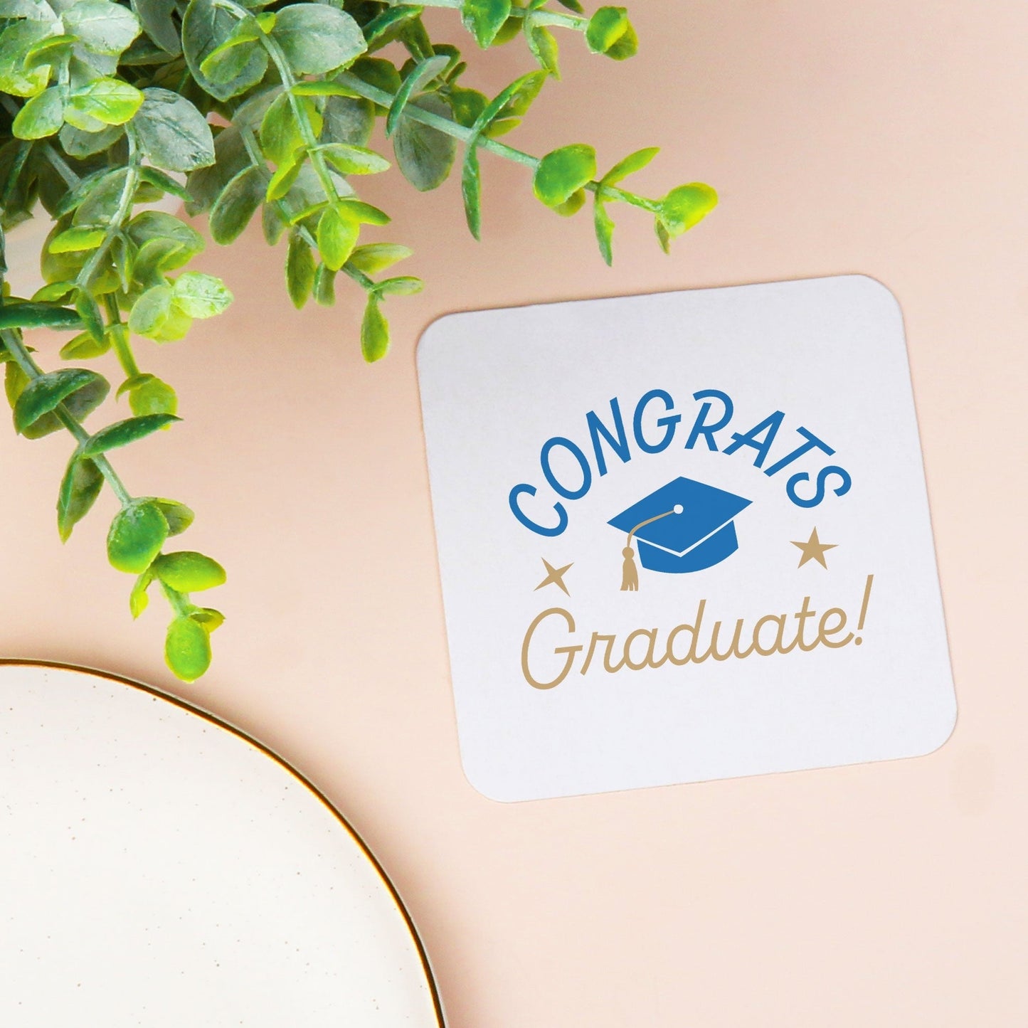 Drink Coasters - Blue Congrats Graduate - 25 Ct