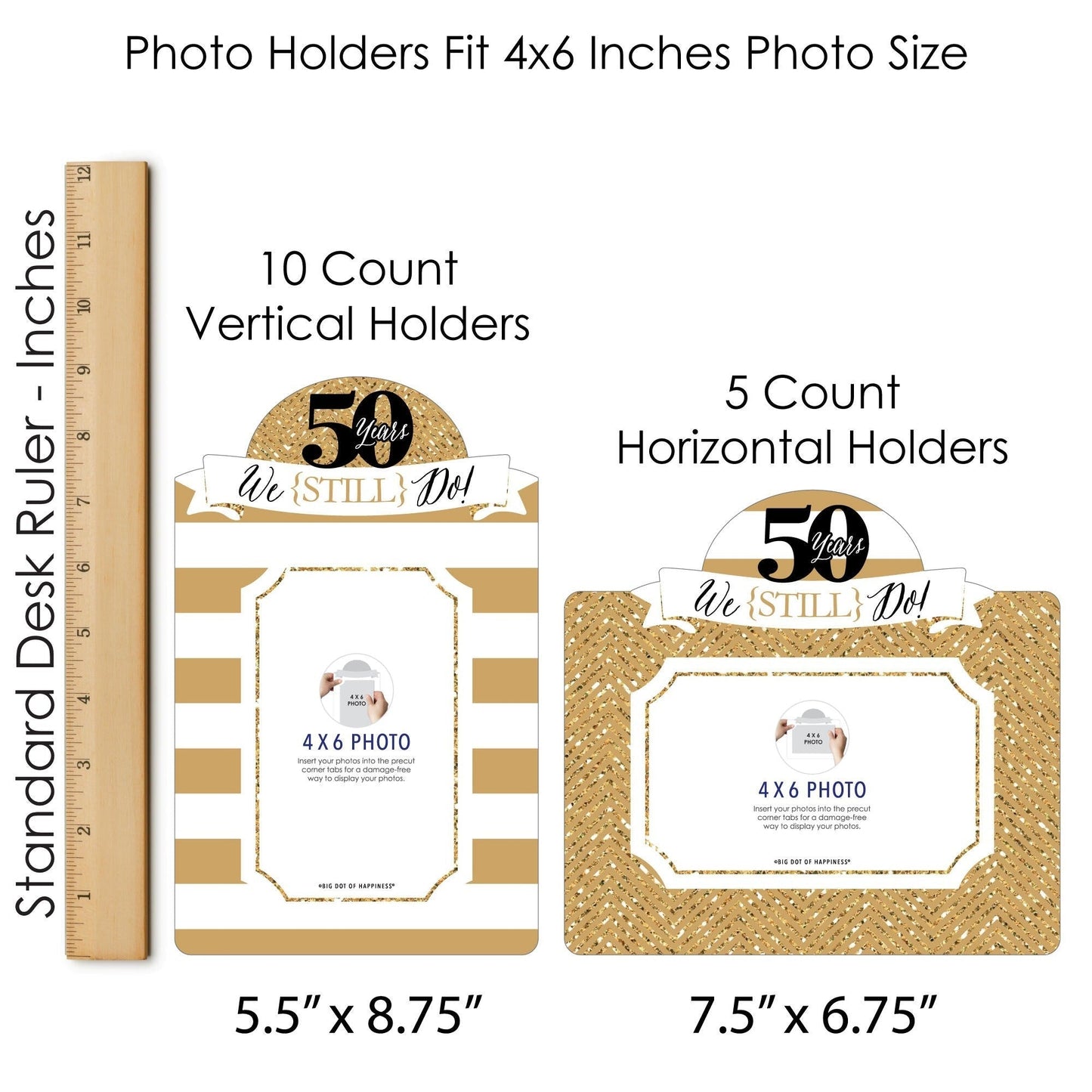 We Still Do - 50th Wedding Anniversary - Anniversary Party Picture Centerpiece Sticks - Photo Table Toppers - 15 Pieces