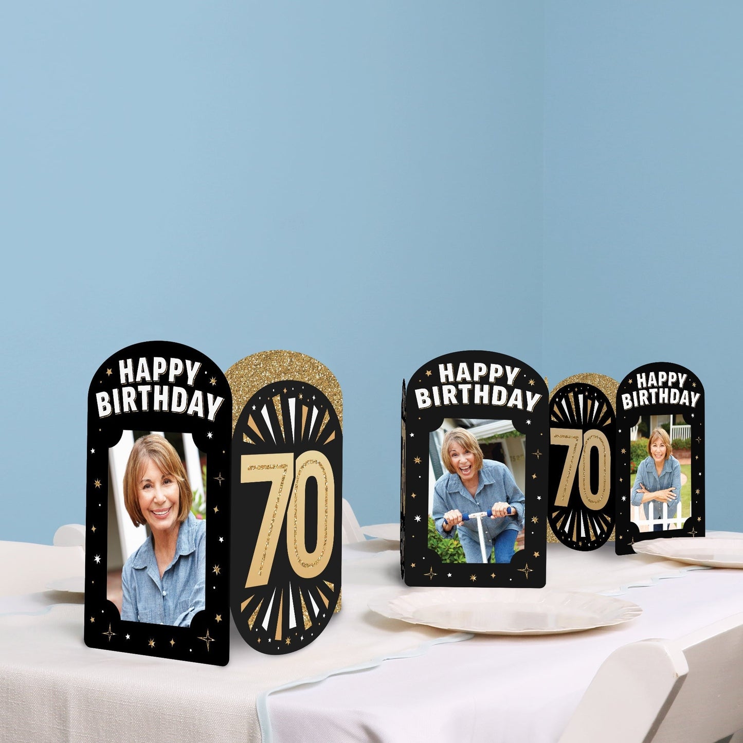 70th Birthday Photo Centerpieces - 8 Ct