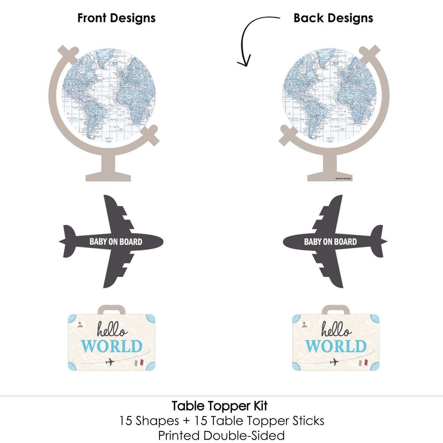 Precious Cargo - Blue - Boy Baby Shower Centerpiece Sticks - Table Toppers - Set of 15