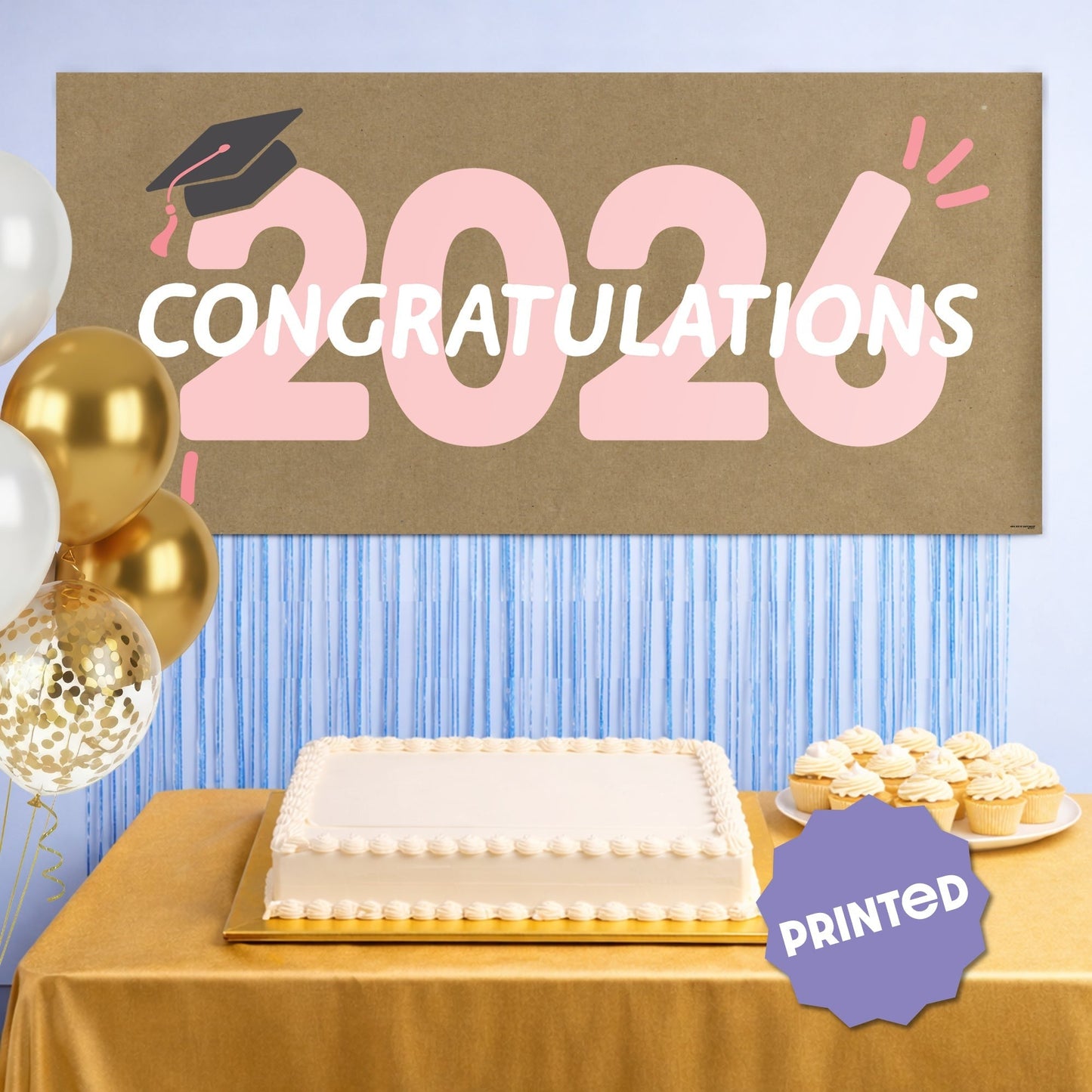 Rose Gold 2026 Grad Kraft Banner