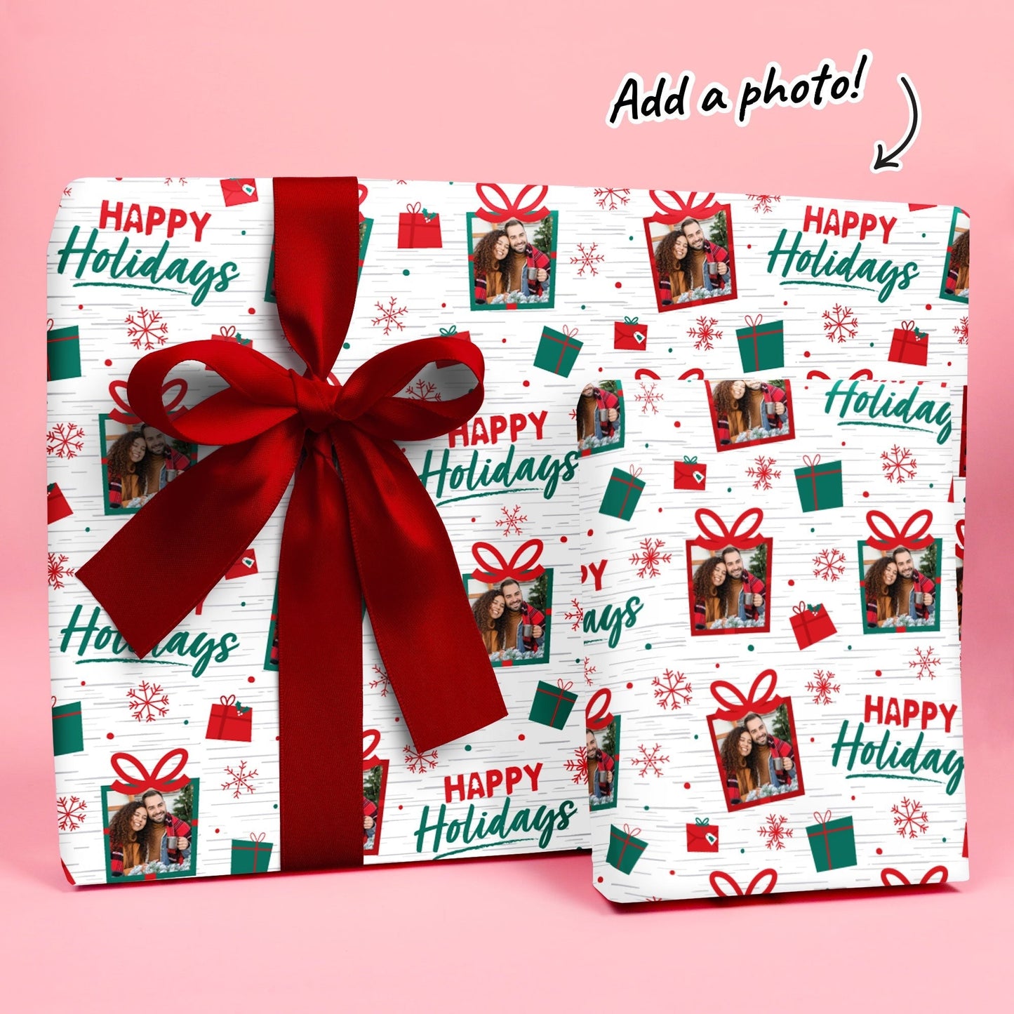 Custom Photo Wrapping Paper - Holiday Thank You