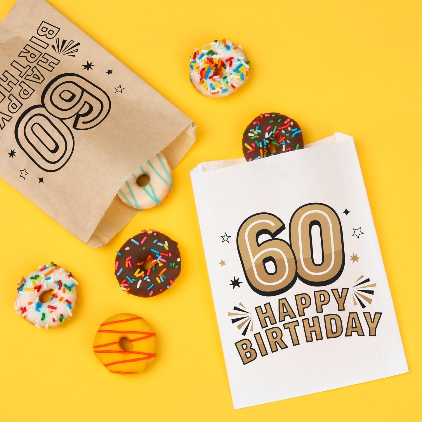Paper Treat Bags - 60th Birthday - 25 Ct