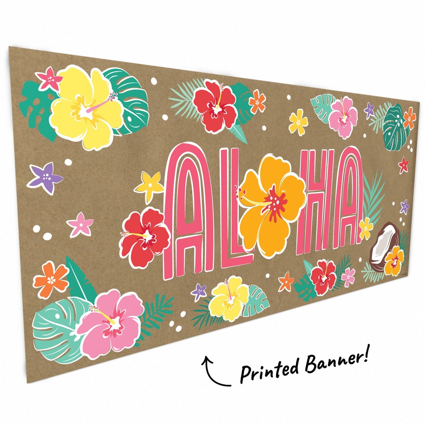 Hawaiian Luau Aloha Kraft Banner