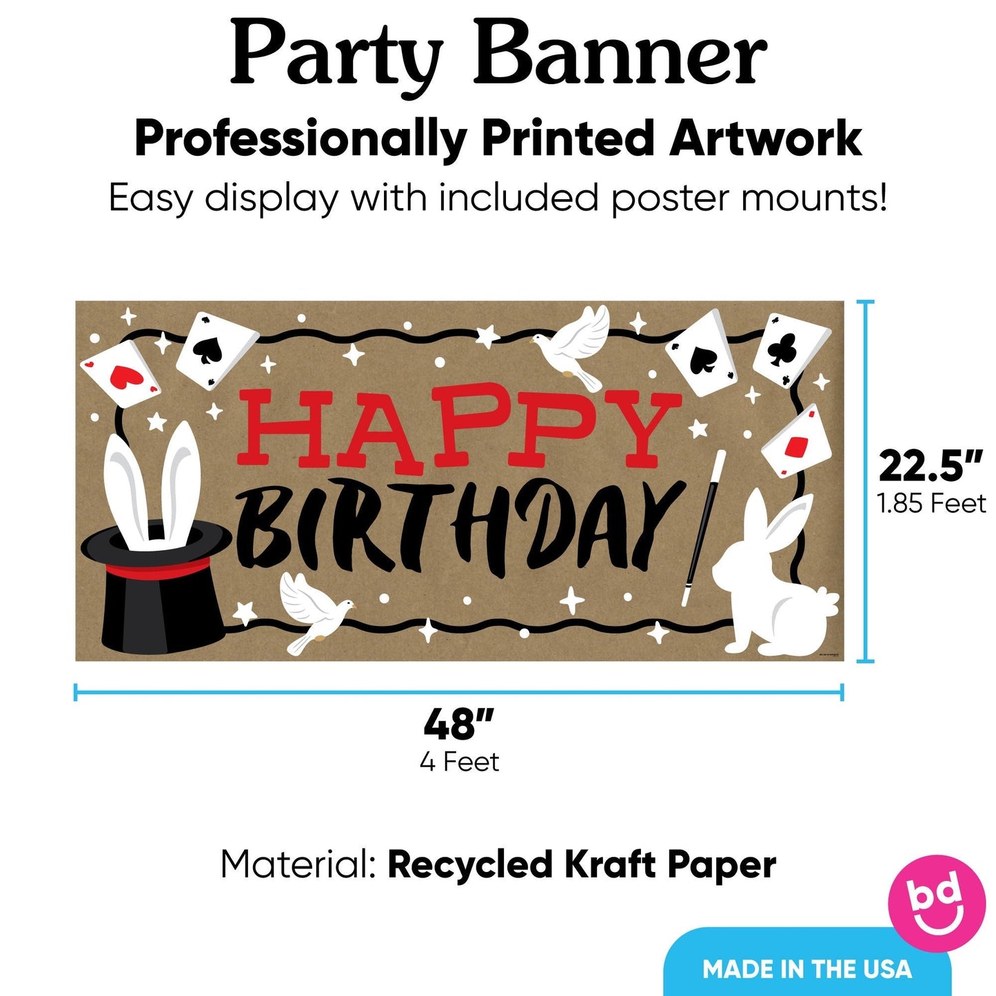 Magic Show Birthday Kraft Banner