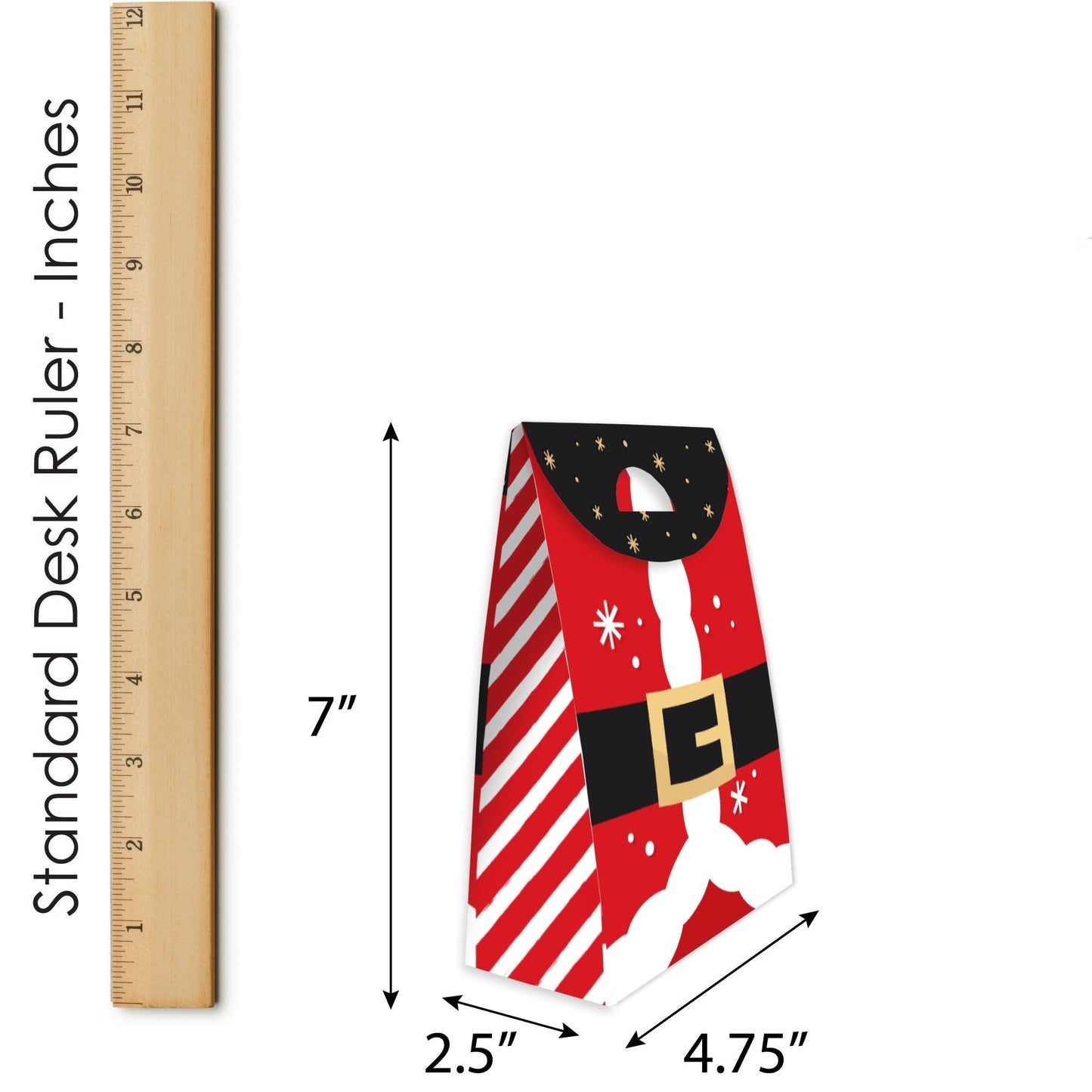Secret Santa - Christmas Gift Exchange Gift Favor Bags - Party Goodie Boxes - Set of 12