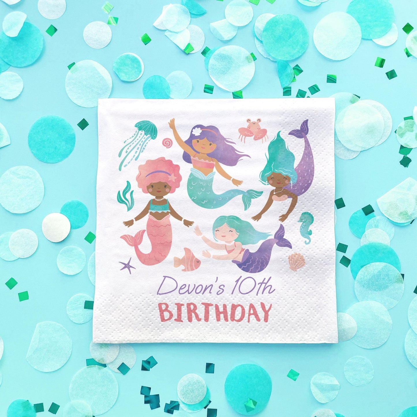 Custom Text Napkins - Mermaid