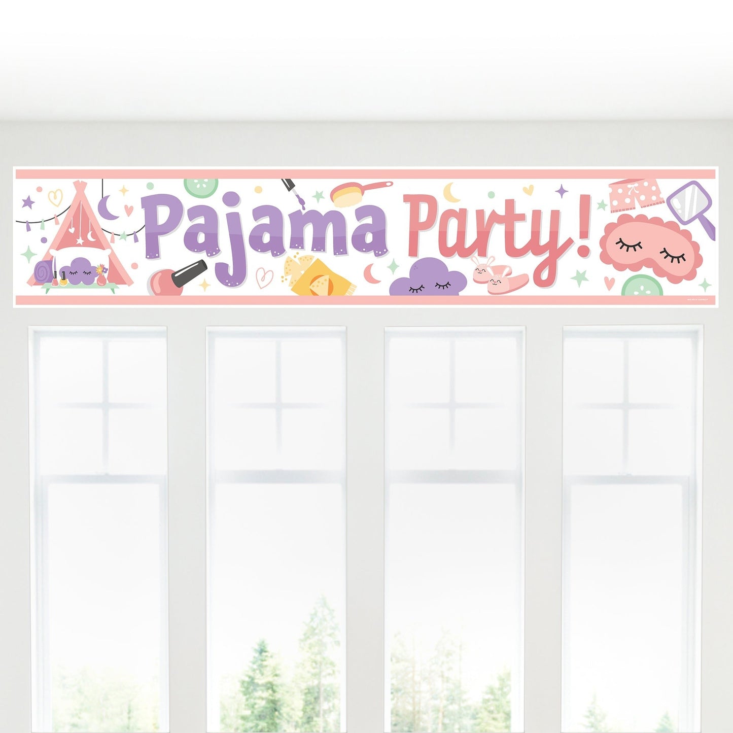 Pajama Slumber Party - Girls Sleepover Birthday Party Decorations Party Banner