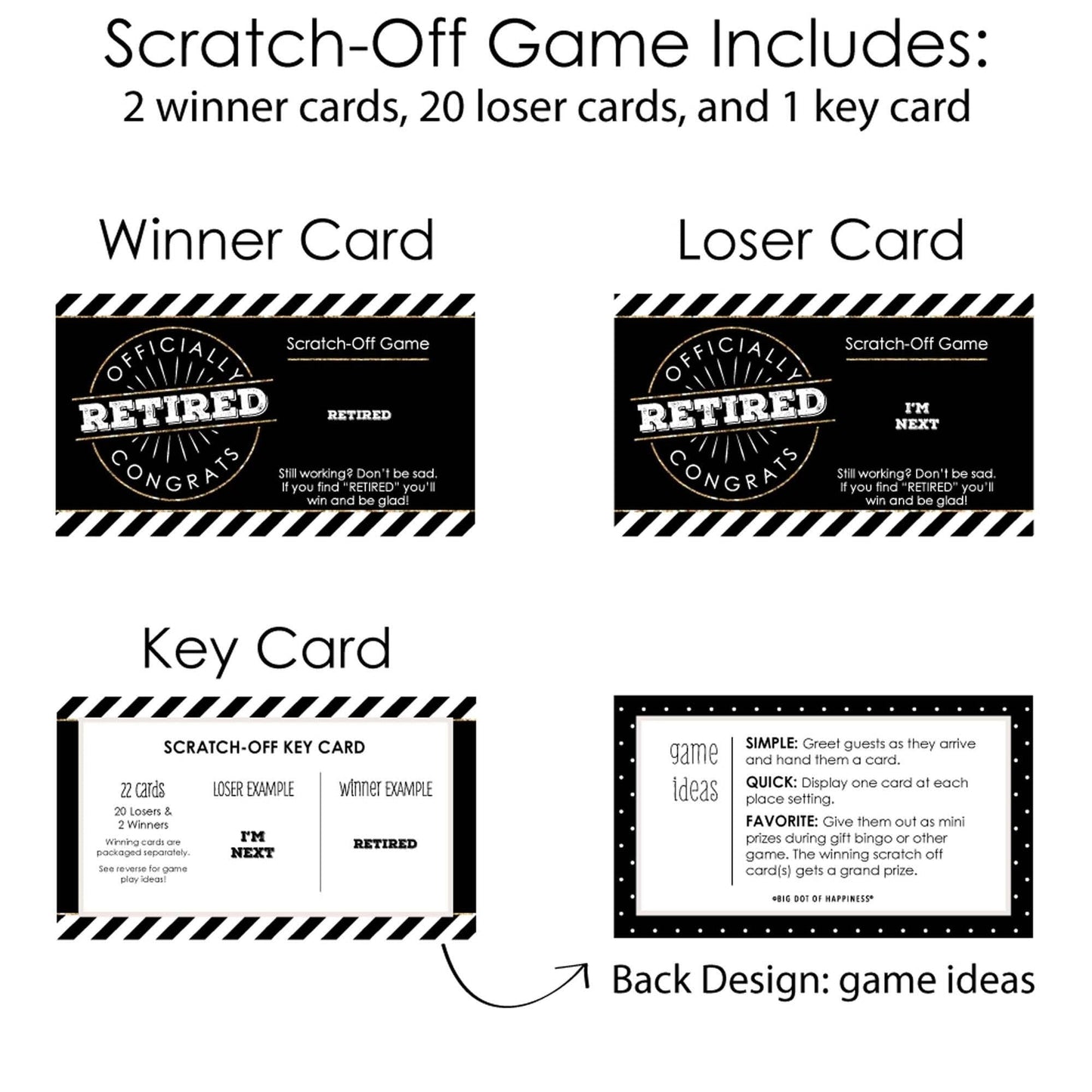Happy Retirement - Retirement Party Scratch Off Cards