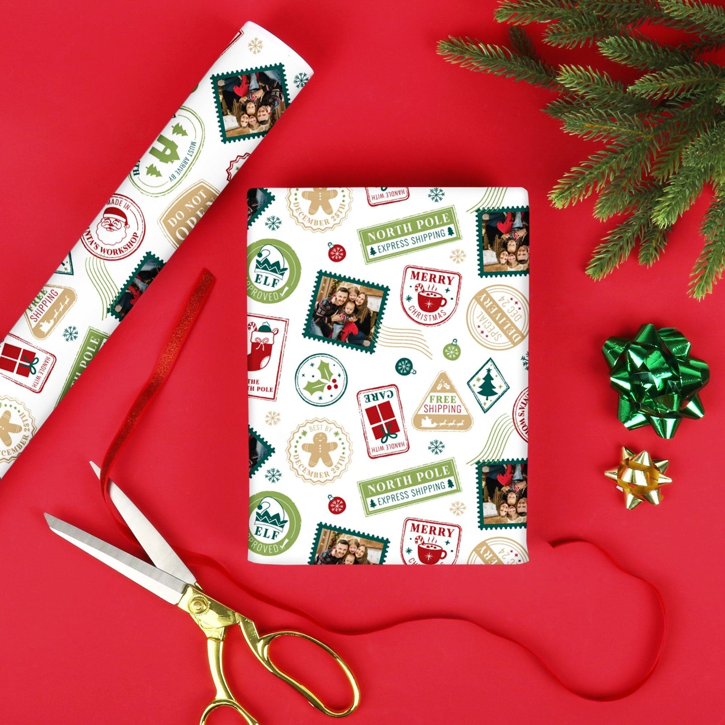 Custom Photo Wrapping Paper - North Pole Special Delivery