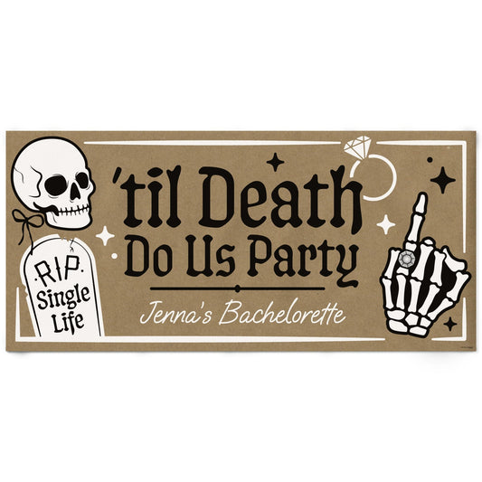 Custom Text Til Death Do Us Party Kraft Banner