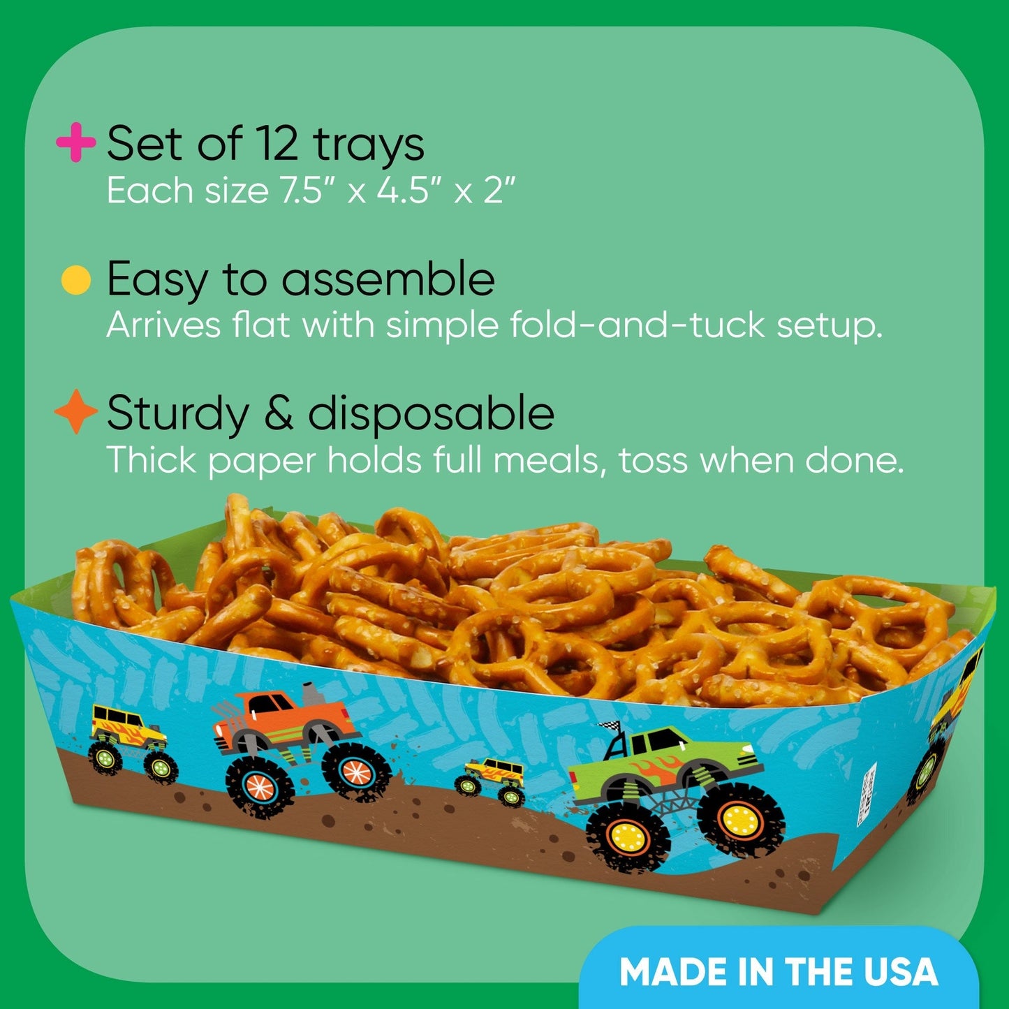 Monster Truck Paper Food Trays
