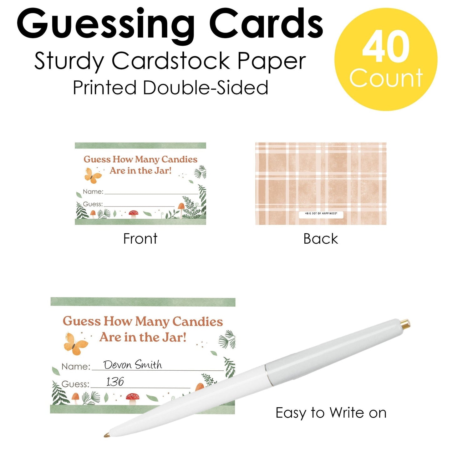 Woodland Animals Candy Guessing Game